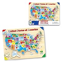 Lift & Learn Puzzle - USA Map Puzzle for Kids - Preschool Toys & Gifts for Boys & Girls Ages 3 and Up - United States Puzzle for Kids - Award Winning Toys