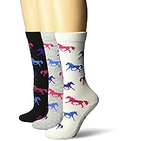 Wrangler Women's Ladies Horse Crew Socks 3 Pair Pack