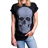 Gothic Clothing - Skull Top Plus Size - Oversized T Shirt Black