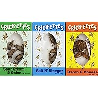 Crick-ettes Sampler Gift Pack- Sour Cream and Onion, Bacon and Cheese, Salt and Vinegar 0.05 Ounce (Pack of 3)