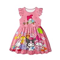 Girls Princess Cute Dress Cartoon Printed for Playtime and Casual Wear