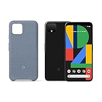 Google GA01187-US Pixel 4 - Just Black - 64GB - Unlocked with Pixel 4 Case, Blue-ish