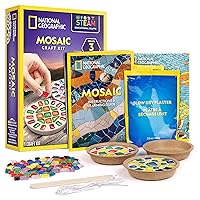 NATIONAL GEOGRAPHIC Kids Arts and Crafts Kit - Includes Glass Tiles, Templates and More for Creating Mosaic Art Projects