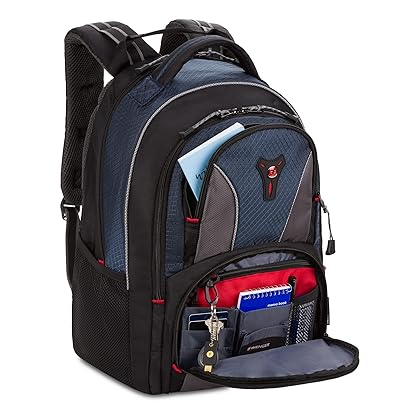 Wenger Cobalt Laptop Backpack, Fits 16 Inch Laptop, Men's and Women's, Black/Grey/Blue