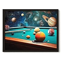 EXCOOL CLUB Galaxy Room Decor Aesthetic - 12x16 Planet Poster Wall Decor, Galaxy Pool Wall Art, Universe Painting Solar System Prints Pictures for Boys Bedroom Planet Decoration (UNFRAMED)