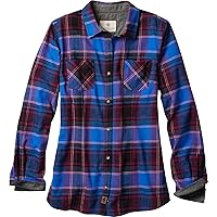 Legendary Whitetails Womens Cottage Escape Flannel Long Sleeve Plaid and Solid Color Clothes, Fitted Button Down
