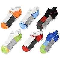 Jefferies Socks Boys' Sport Tab Half Cushion Low Cut Socks 6 Pack