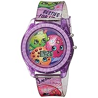 Accutime Shopkins Kids' KIN4116 Digital Display Quartz Purple Watch