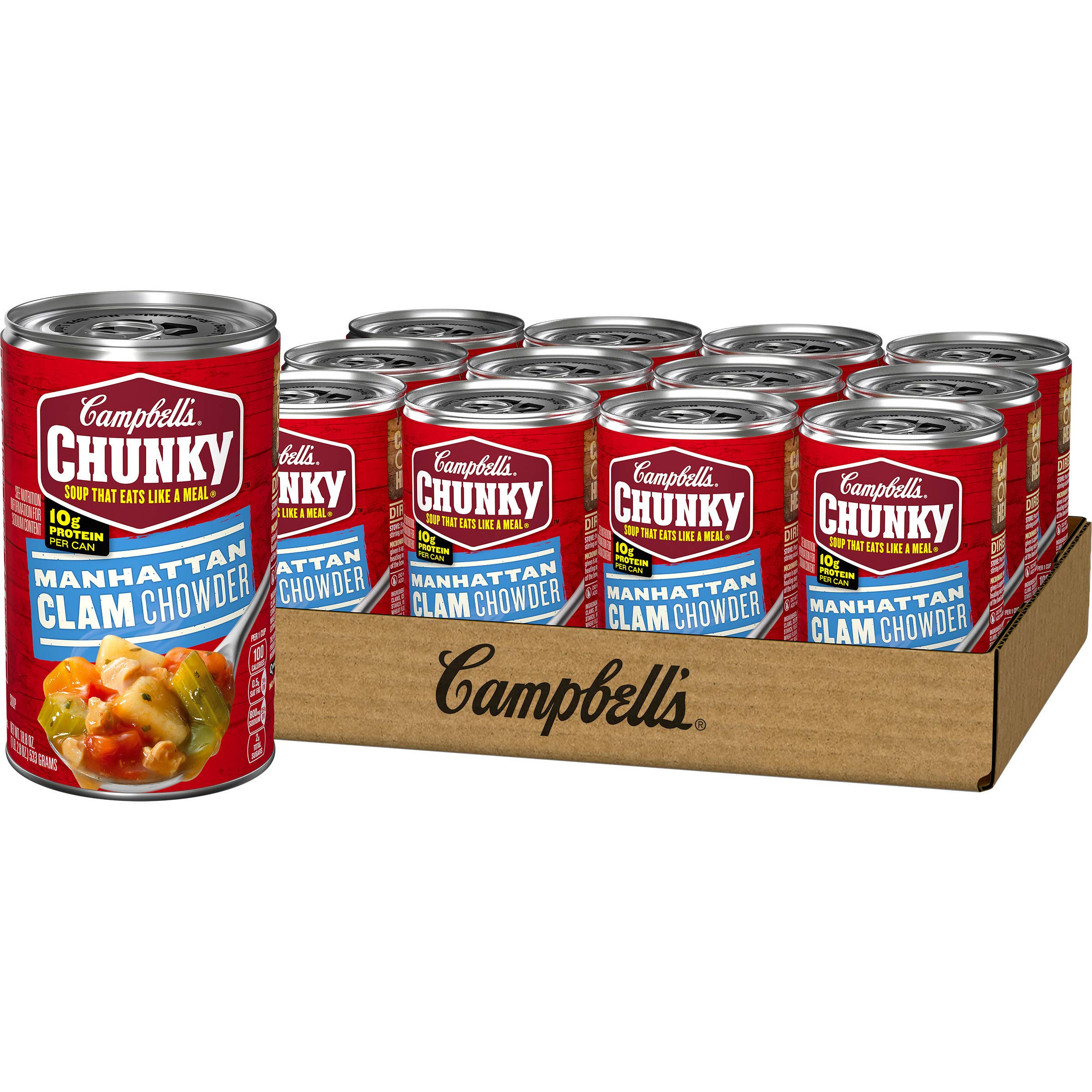 Campbell's Chunky Manhattan Clam Chowder, 18.8 oz. Can (Pack of 12)