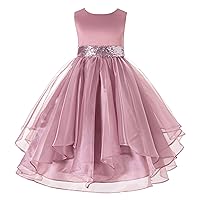 ekidsbridal Wedding Ruffles Organza Flower Girl Dress Sequin Toddler Pageant Free Petticoat 012s