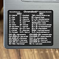 SYNERLOGIC Chrome OS Reference Keyboard Shortcut Sticker - Black Vinyl - Size 3