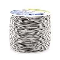 Shirring Elastic Thread for Sewing - Thin Fine Elastic Sewing Thread for Sewing Machine Knitting by Mandala Crafts 0.6mm 87 Yards Gray
