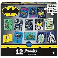 DC Comics, Batman 12 Pack Jigsaw Puzzles Superhero Gotham Killer Croc Dark Knight Clayface Riddler Penguin, for Adults & Kids Ages 4 and up