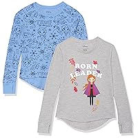 Amazon Essentials Disney | Marvel | Star Wars | Frozen Girls and Toddlers' Long-Sleeve Thermal T-Shirts, Pack of 2
