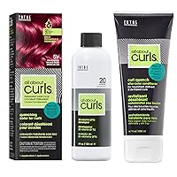 5V Grape Waves Violet (Medium Brown - Bright Red-Violet Undertone) Permanent Hair Color (Prep + Protect Serum & Hair Dye for Curly Hair) 100% Grey Coverage, Nourished & Radiant Curls