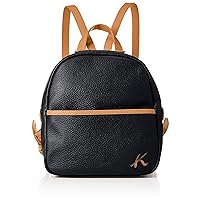 Kitamura R-0675 15611 Embossed Backpack, Black/Camel, Scratch Resistant