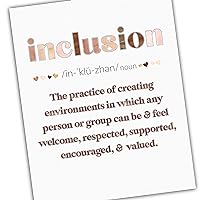 Inclusion Definition Sign - DEI Wall Art - Diversity Equity Inclusion Belonging Definition Posters - Classroom Counselor Office Décor - Inclusion Wall Art for Kids