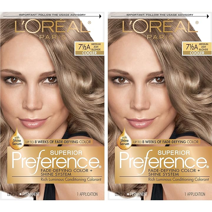 Mua L'Oreal Paris Superior Preference Fade-Defying + Shine Permanent Hair  Color,  Medium Ash Blonde, Pack of 2, Hair Dye trên Amazon Mỹ chính  hãng 2023 | Fado
