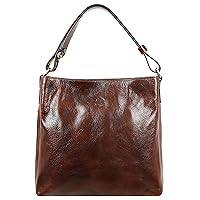 Time Resistance Leather Handbag - Shoulder Bag - Convertible Purse for Women (Brown)