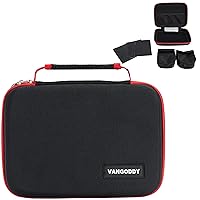 VanGoddy Black Red Hard Shell Carrying Case Suitable for Insignia Slim-line Pico WVGA DLP Projector NS-PR60
