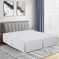Double Brushed Microfiber Pleated Easy Fit Bed Skirt, Ultra Soft, Fade and Wrinkle Resistant - White, Full