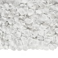 3200 Pcs Artificial Rose Petals for Romantic Night, Fake Rose Flower Petals for Wedding, Party, Valentines Day Decorations for The Home (Pure White)