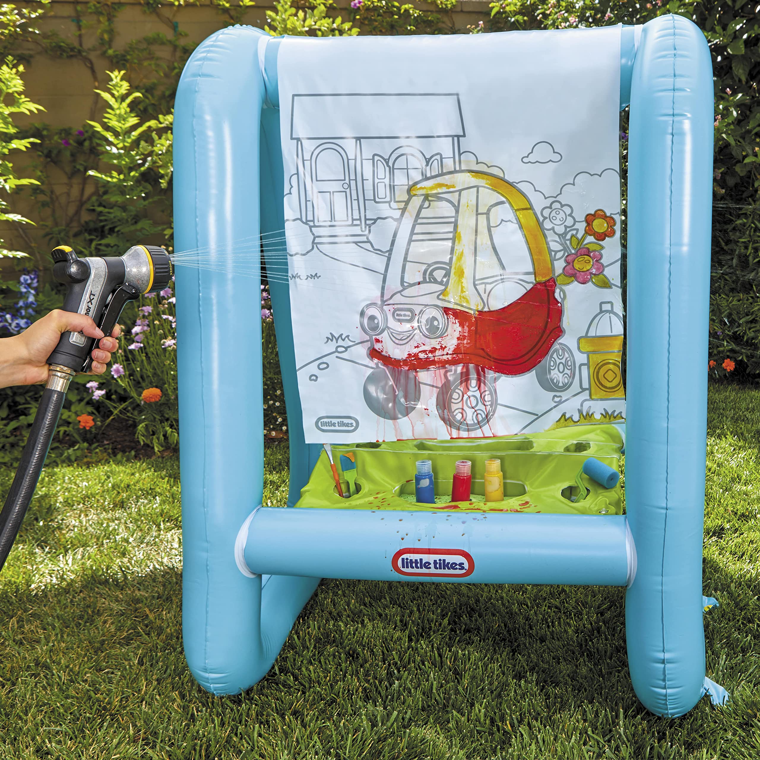 Little Tikes® 3-in-1 Paint & Play Backyard Easel Inflatable Outdoor Art with Accessories for Kids, Children, Boys & Girls 3+ Years