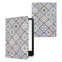 kwmobile Case Compatible with Amazon Kindle Paperwhite 11. Generation 2021 Case - PU Cover w/Strap - Moroccan Vibes in Multicolor Blue/Orange/White