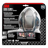 3M P100 / OV / AG Multi-Purpose Quick Latch Reusable Respirator 65023QL, Medium Size, NIOSH-APPROVED P100 / Organic Vapor / Acid Gas Rated Filters, Cool Flow Valve For Easy Breathing (65023QLHA1C-PS)