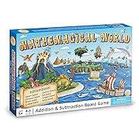 Mathemagical World - Addition & Subtraction Math Board Game for Kids, 2-4 players, Ages 5+ and Perfect for Homeschool, Kindergarten, Pre-k, and Gifted & Talented Prep