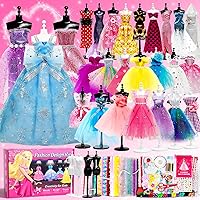 Axirata 800+PCS Fashion Designer Kit for Girls Creativity DIY Arts & Crafts Kit for Kids with Fashion Design Sketchbook, 4 Mannequins, Sewing Kit for Teen Girls Birthday Gift Age 6 7 8 9 10 11 12+