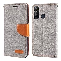 Tecno Spark 5 Case, Oxford Leather Wallet Case with Soft TPU Back Cover Magnet Flip Case for Tecno Spark 5 Pro