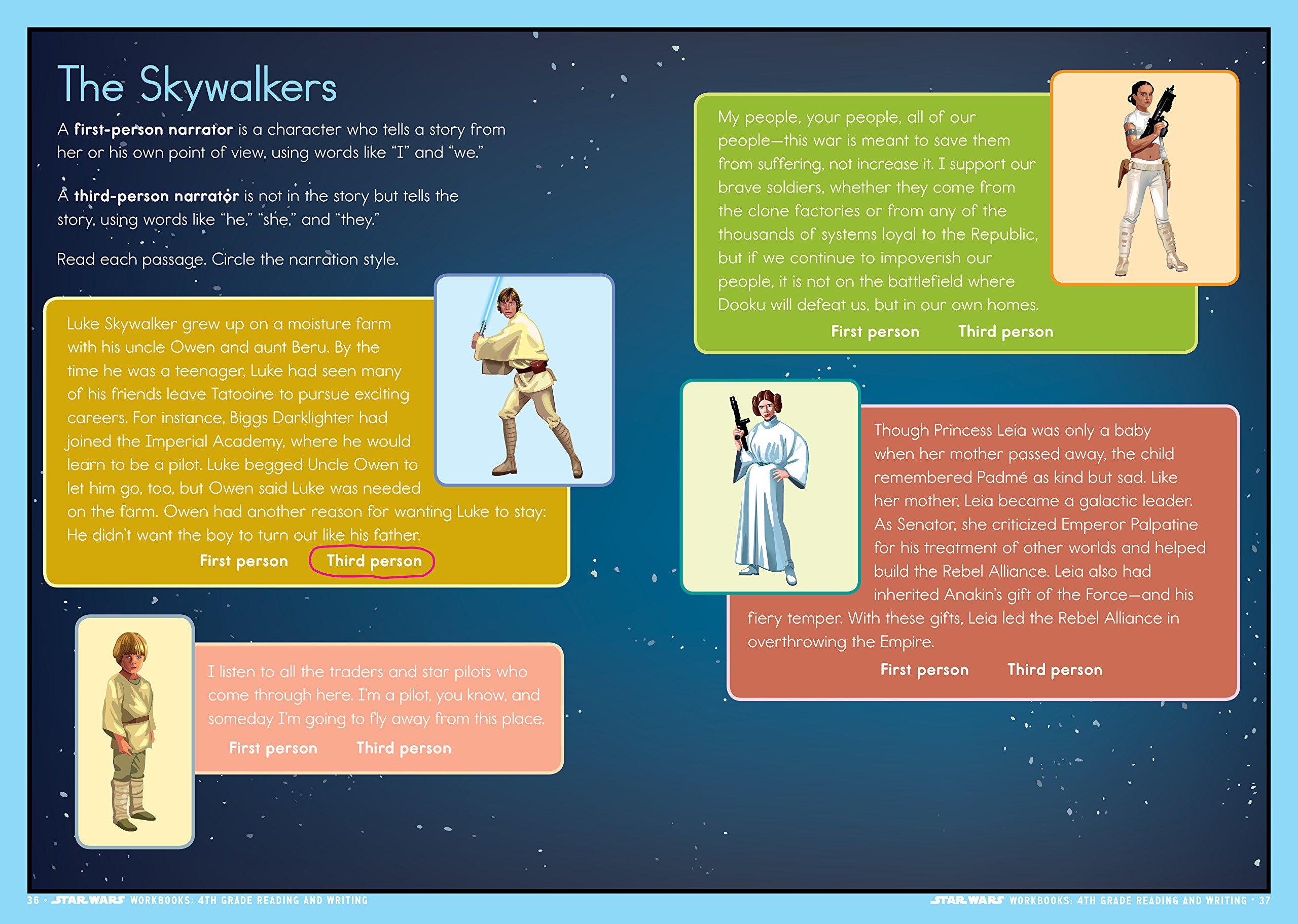 Star Wars Workbook: 4th Grade Reading and Writing (Star Wars Workbooks)