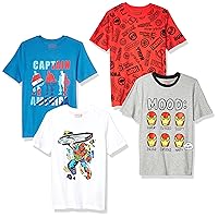 Amazon Essentials Disney | Marvel | Star Wars Boys and Toddlers' Short-Sleeve T-Shirts (Previously Spotted Zebra), Multipacks