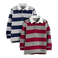 Simple Joys by Carter's Boys' 2-Pack Long-Sleeve Rugby Striped Shirts
