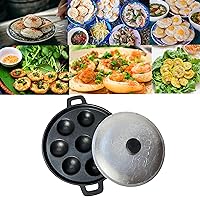Khuon banh khot vietnam, Vietnamese cooking utensils with banh khot pan, Banh khot cake mold non-stick enameled cast iron material. Cannot be used for induction cookers.
