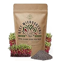 Beet Sprouting & Microgreens Seeds - Non-GMO, Heirloom Sprout Kit in Bulk 1lb Resealable Bag for Planting & Growing in Soil, Coconut Coir, Aerogarden & Hydroponic System.