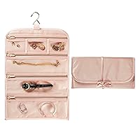 Conair Travel Jewelry Organizer, Travel Jewelry Bag with 6-Zippered Pockets in Blush Pink by Travel Smart