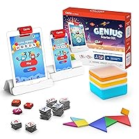 Genius Starter Kit for iPad & iPhone - 5 Educational Learning Games - Ages 6-10 - Math, Spelling, Creativity & More - STEM Toy Gifts for Kids, Boy & Girl - Ages 6 7 8 9 10 (Osmo Base Included)