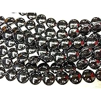 AA+ Natural Black Agate Beads 25mm Coin Shaped Beads Full strand 16