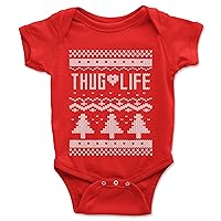ShirtBANC Thug Life Baby Body Suit Christmas Baby Shirt Ugly Xmas T-Shirt, 6-24M