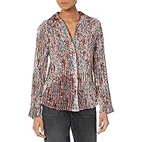 Vince Women's Berry Blooms Pleated Blouse