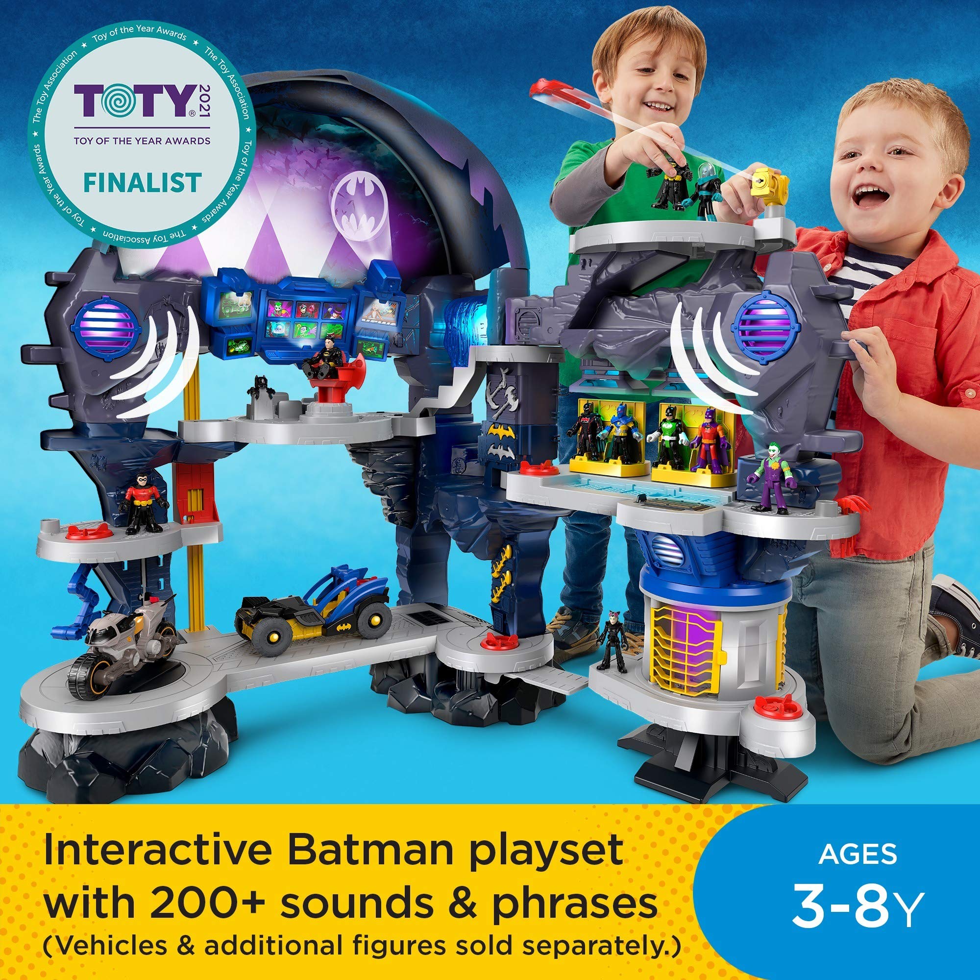 Imaginext DC Super Friends Batman Playset Super Surround Batcave with Lights Sounds & Phrases for Ages 3+ Years, 33 x 42 Inches (Amazon Exclusive)
