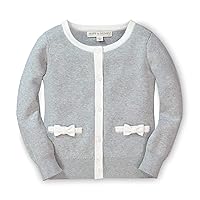 Hope & Henry Girls' Long Sleeve Bow Detail Cardigan Sweater