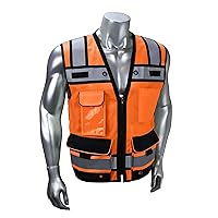 Radians SV65 Heavy Duty Surveyors Safety Vest with Zipper, Large Plan Pocket, Hi-Viz Green or Hi-Viz Orange
