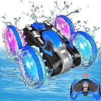 Toys for 5-12 Year Old Boys Amphibious RC Car for Kids 2.4 GHz Remote Control Boat Waterproof RC Monster Truck Stunt Car 4WD Remote Control Vehicle Boys Girls Gifts All Terrain Water Beach Pool Toy