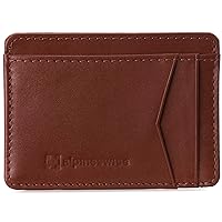Alpine Swiss Mens Oliver RFID Safe Minimalist Front Pocket Wallet Smooth Leather Comes in a Gift Box Tan