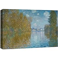 wall26 Canvas Print Wall Art Autumn Effect at Argenteuil Claude Monet Nature Illustrations Fine Art Decorative Landscape Multicolor Wilderness Rustic for Living Room, Bedroom, Office - 24