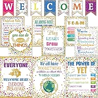 17 Pieces Confetti Classroom Motivational Posters Welcome Decor Signs For Classroom Confetti Bulletin Board Decorations Growth Mindset Classroom Posters Elementary Middle School Classroom Rules
