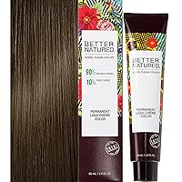 Permanent 5N Light Natural Brown Hair Color Dye - Naturally-derived, Vegan & 100% Gray Coverage that Lasts up to 8 Weeks